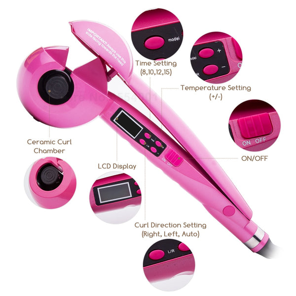 New LCD Screen Automatic Women Hair Curler Heating Ceramic Wave Hair Styling Tools