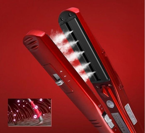 Kemei Ceramic Steam Hair Straightener Professional Flat Iron Vapor