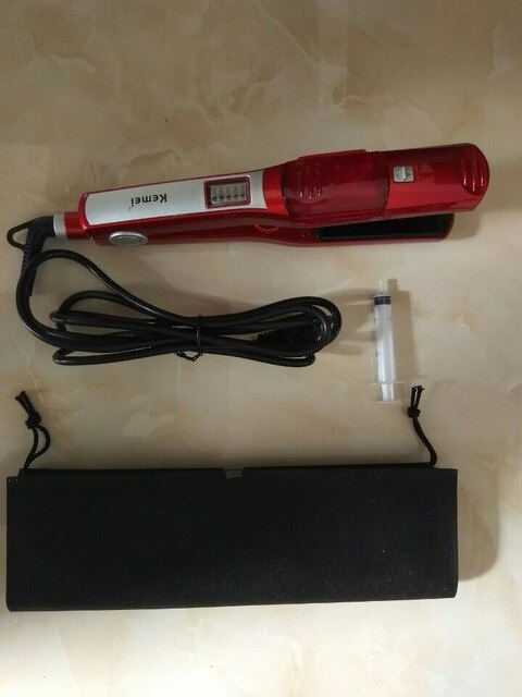 Kemei Ceramic Steam Hair Straightener Professional Flat Iron Vapor