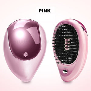 Portable Electric Hair Ionic Brush  Straightener