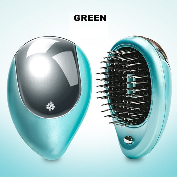 Portable Electric Hair Ionic Brush  Straightener