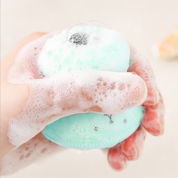 Soft Silicon Octopus Facial Cleansing Brush with Metal Makeup Puff Sponge